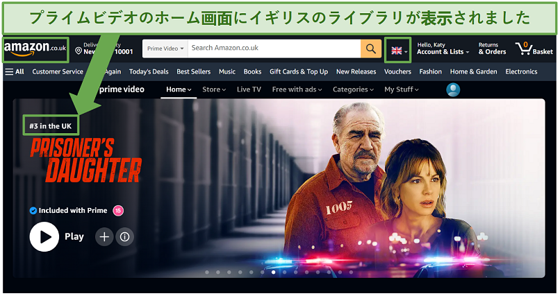 Screenshot of Canadian Amazon Prime Video account